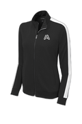 Sport-Tek® Ladies Tricot Sleeve Stripe Track Jacket LST94- A Logo