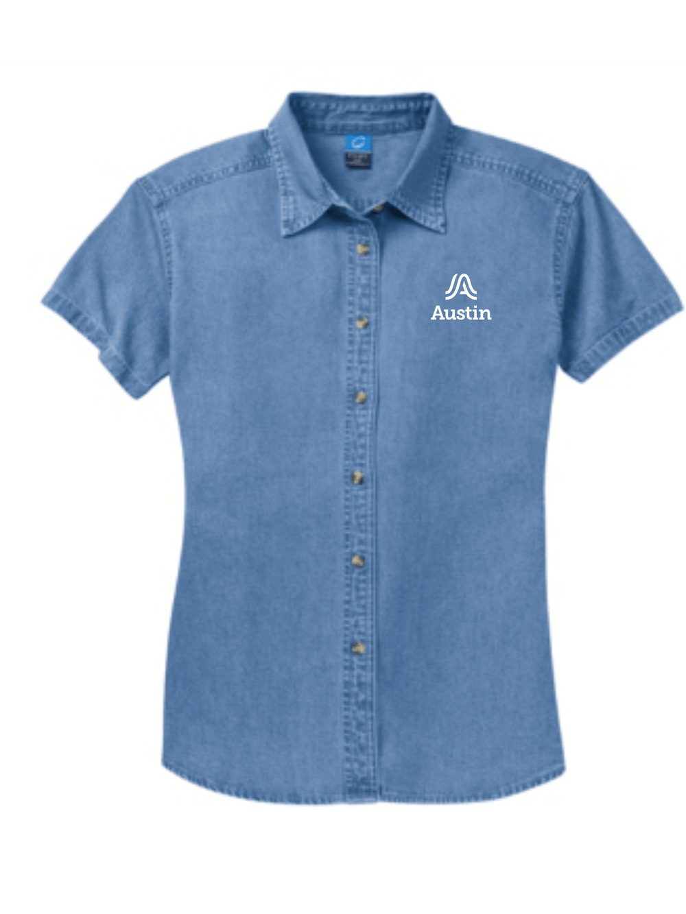 Port & Co™ Women's Short Sleeve Value Denim Shirt LSP11