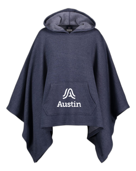 MV Sport Women's Amanda Fleece Poncho W17125 - Stacked Logo