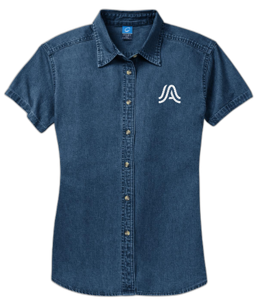 Port & Co™ Women's Short Sleeve Value Denim Shirt LSP11-A Only